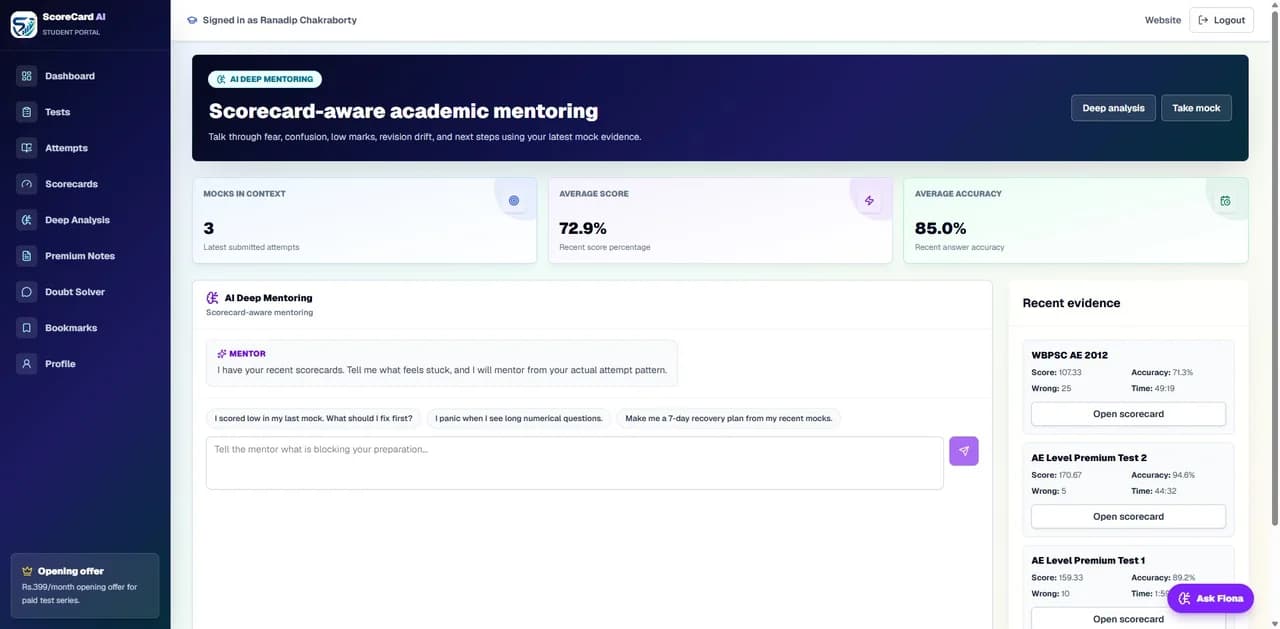 AI Deep Mentoring — ScoreCardAI screenshot
